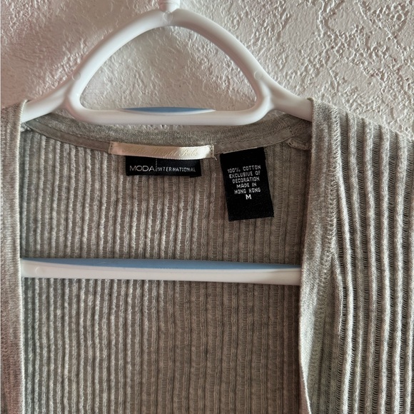 Moda international Gray lightweight sweater cardigan size M - Picture 8 of 8